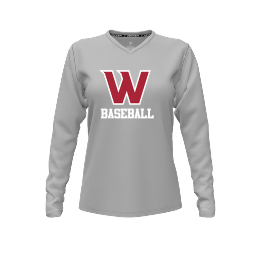 [FTLVCFGY-FYXS-LOGO1] Decker Comfort T-Shirt (Female Youth XS, Gray, V Neck, Logo 1, Long Sleeve)